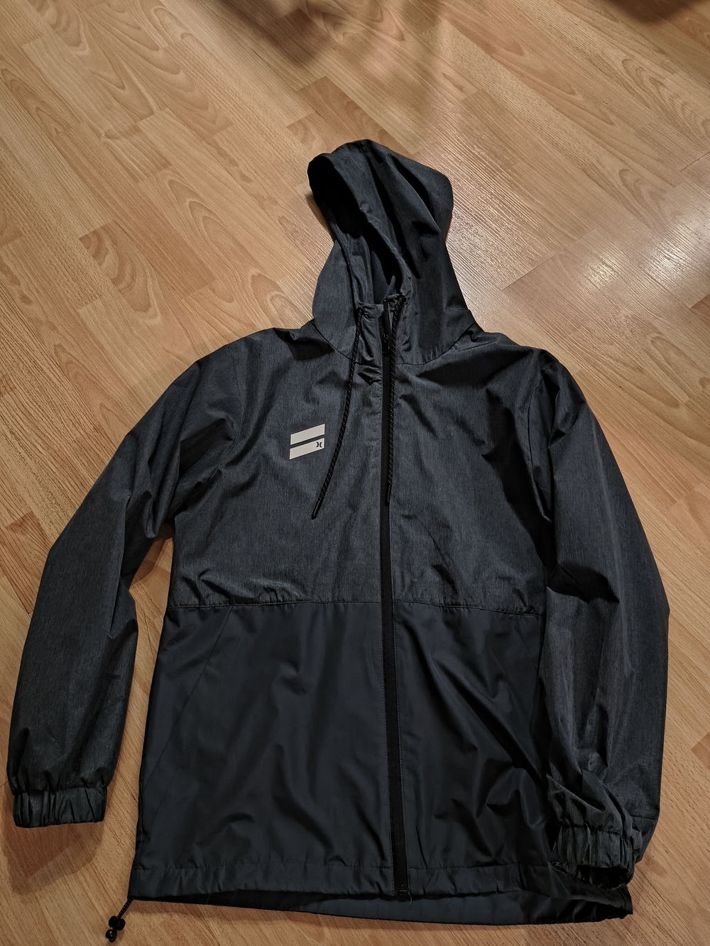 Hurley Two-Tone Black Hooded Windbreaker